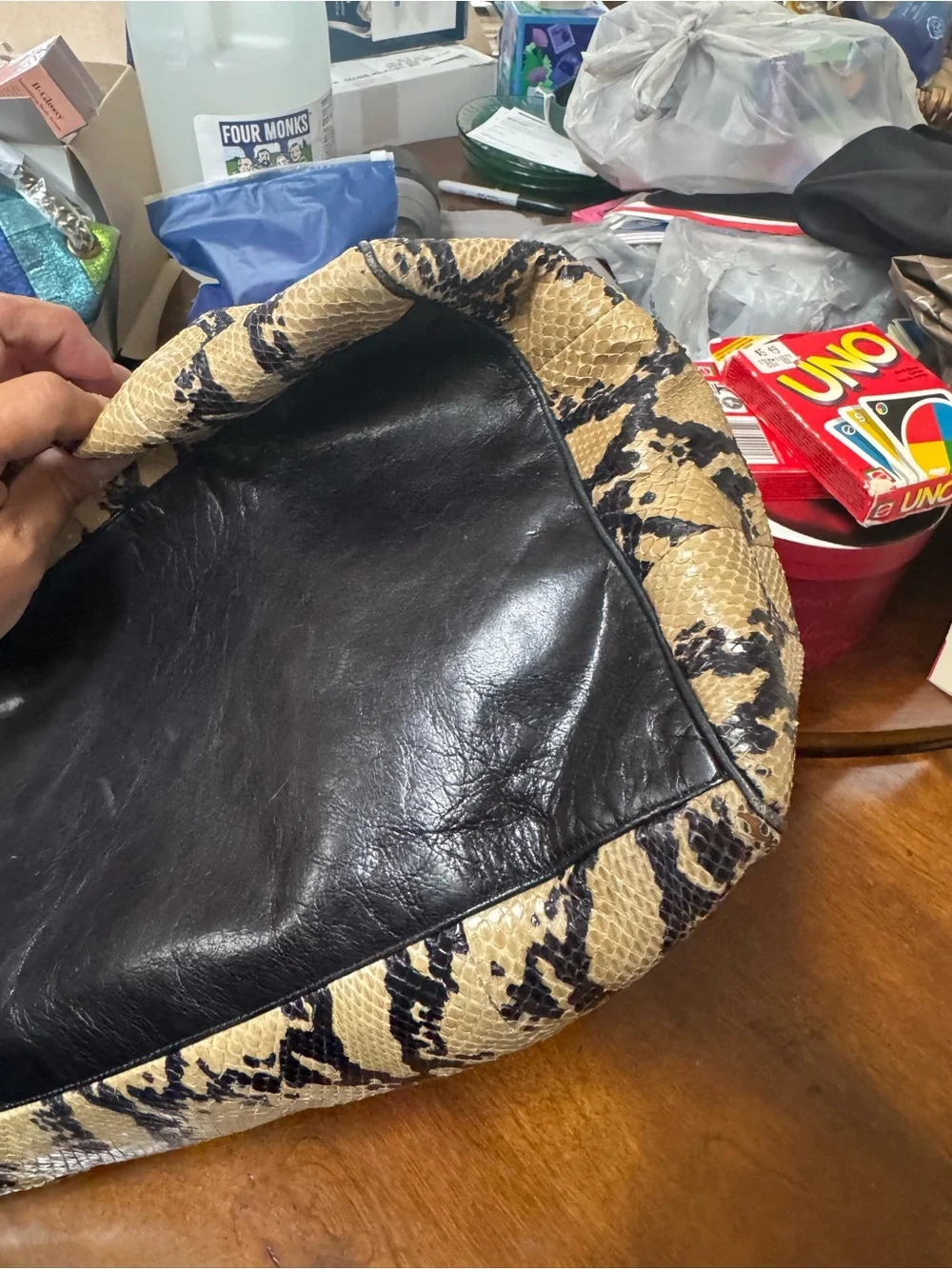vintage Sharif Python Snakeskin Satchel Handbag  Authentic snakeskin